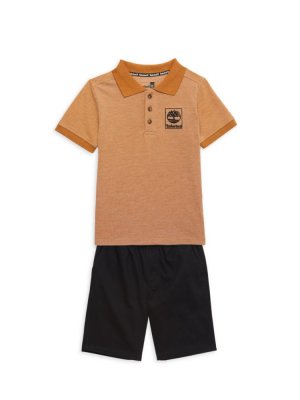 Комплект из двух предметов: рубашка-поло и шорты с логотипом для маленького мальчика , цвет Assorted Timberland