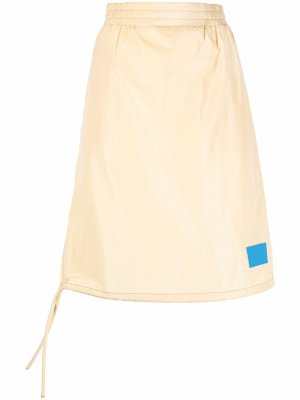 High-waisted drawstring-hem skirt Sunnei. Цвет: бежевый