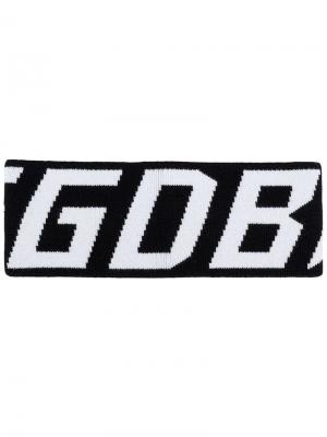 Повязка на голову с логотипом бренда Golden Goose Deluxe Brand. Цвет: черный