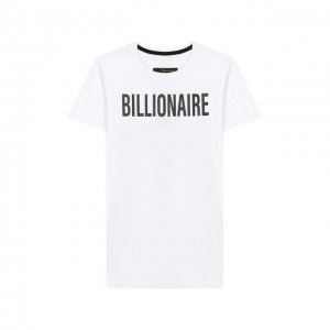 Хлопковая футболка Billionaire. Цвет: белый