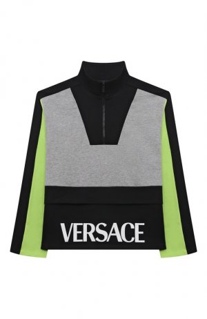 Хлопковый свитшот Versace. Цвет: разноцветный